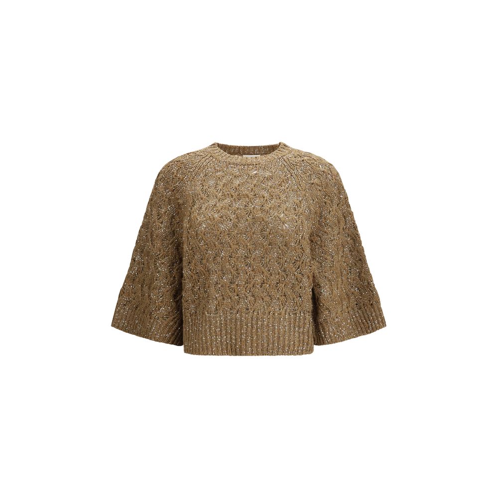 Beige Silk Sweatshirt - ventzia