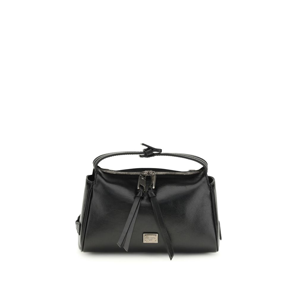 Black Calf Leather Bos Taurus Shoulder Bag - ventzia
