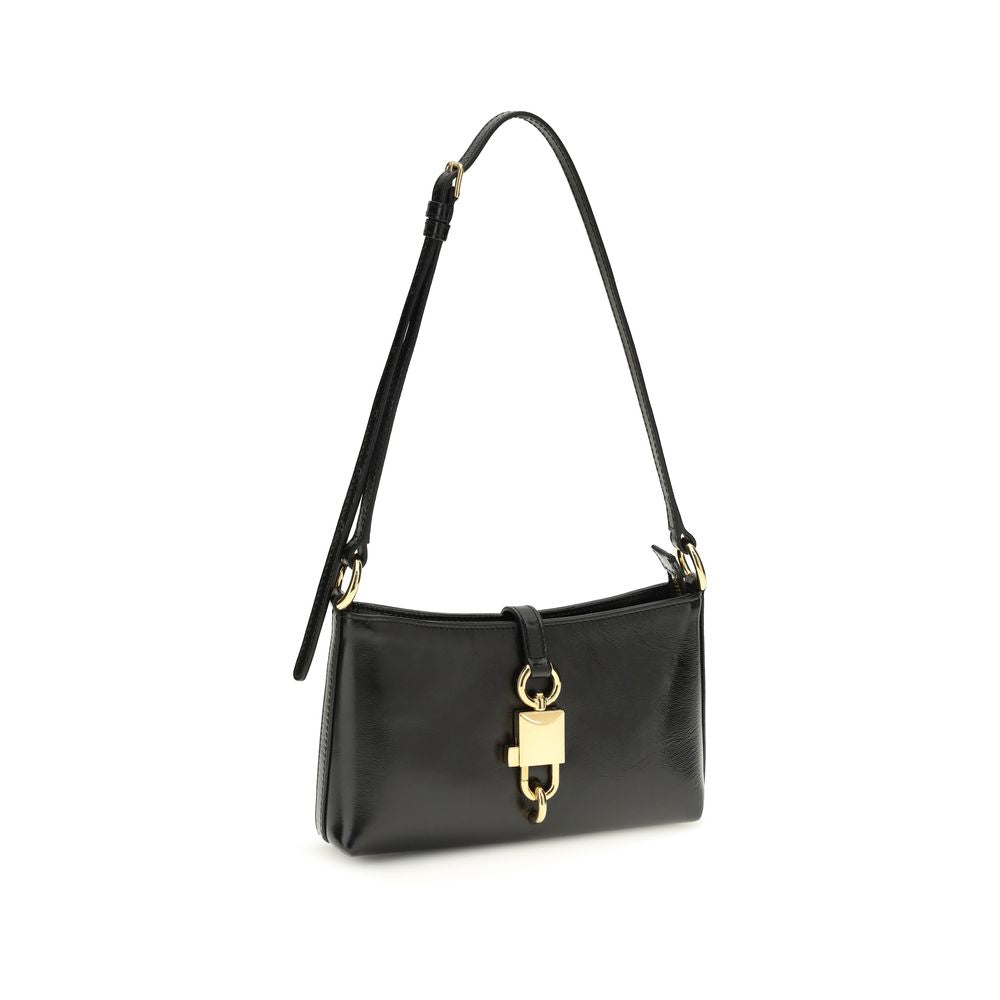 Black Calf Leather Bos Taurus Shoulder Bag - ventzia