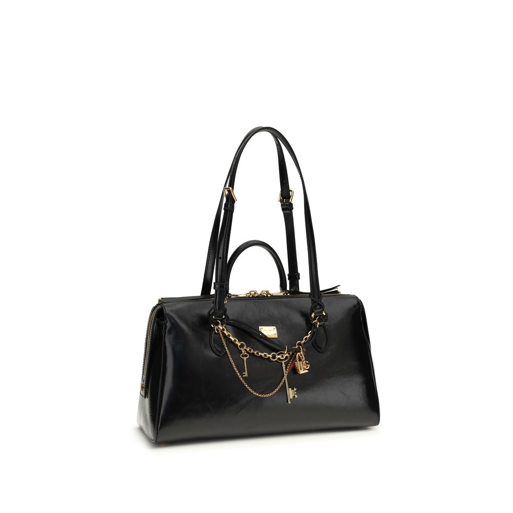 Black Calf Leather Bos Taurus Shoulder Bag - ventzia