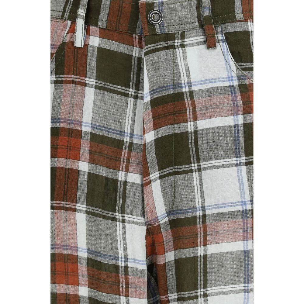 Multicolor Linen Casual Pants - ventzia