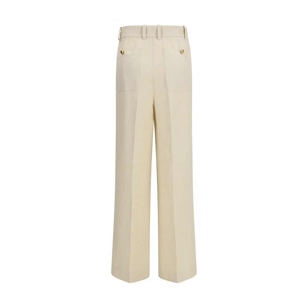 Beige Viscose Casual Pants - ventzia