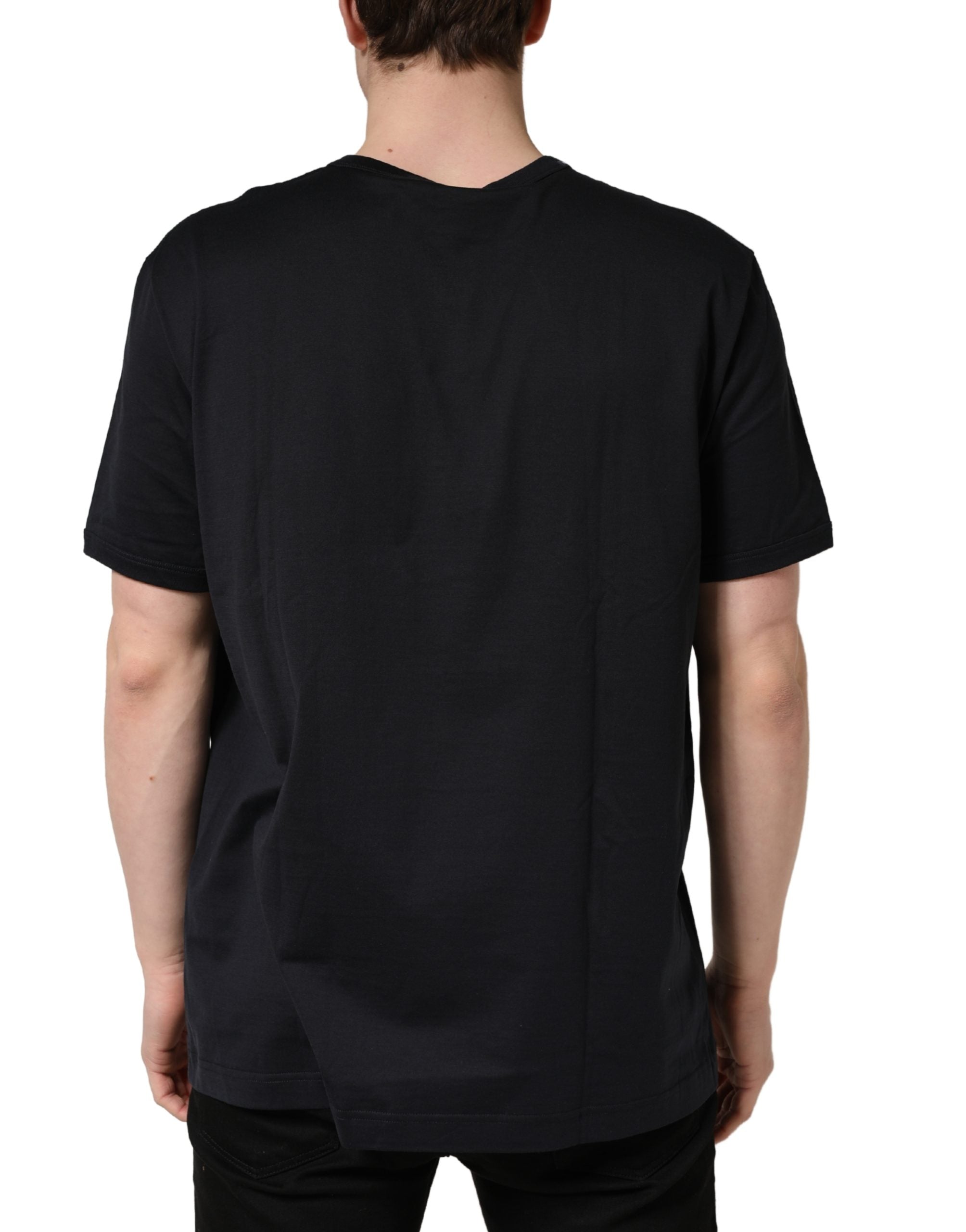 Black #DGFAMILY Patch Men Crew Neck T-shirt - ventzia