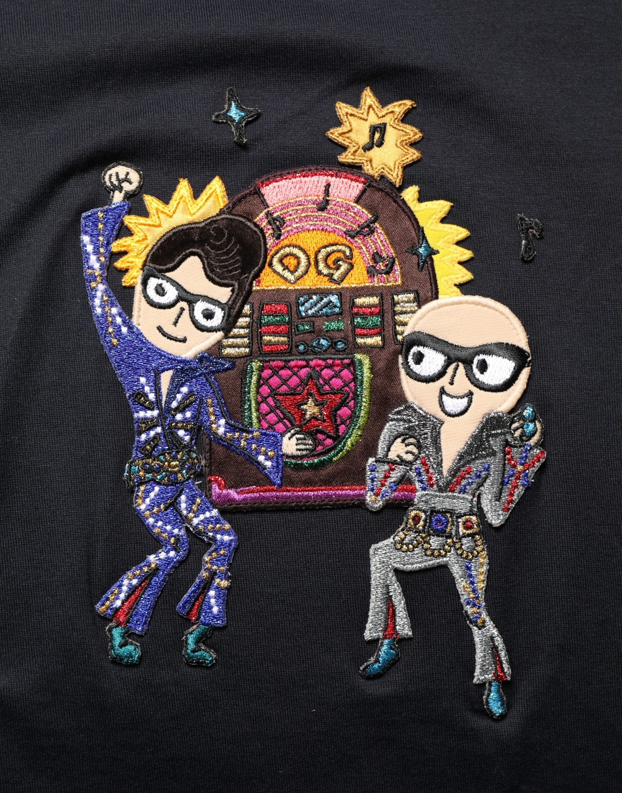 Black #DGFAMILY Patch Men Crew Neck T-shirt - ventzia