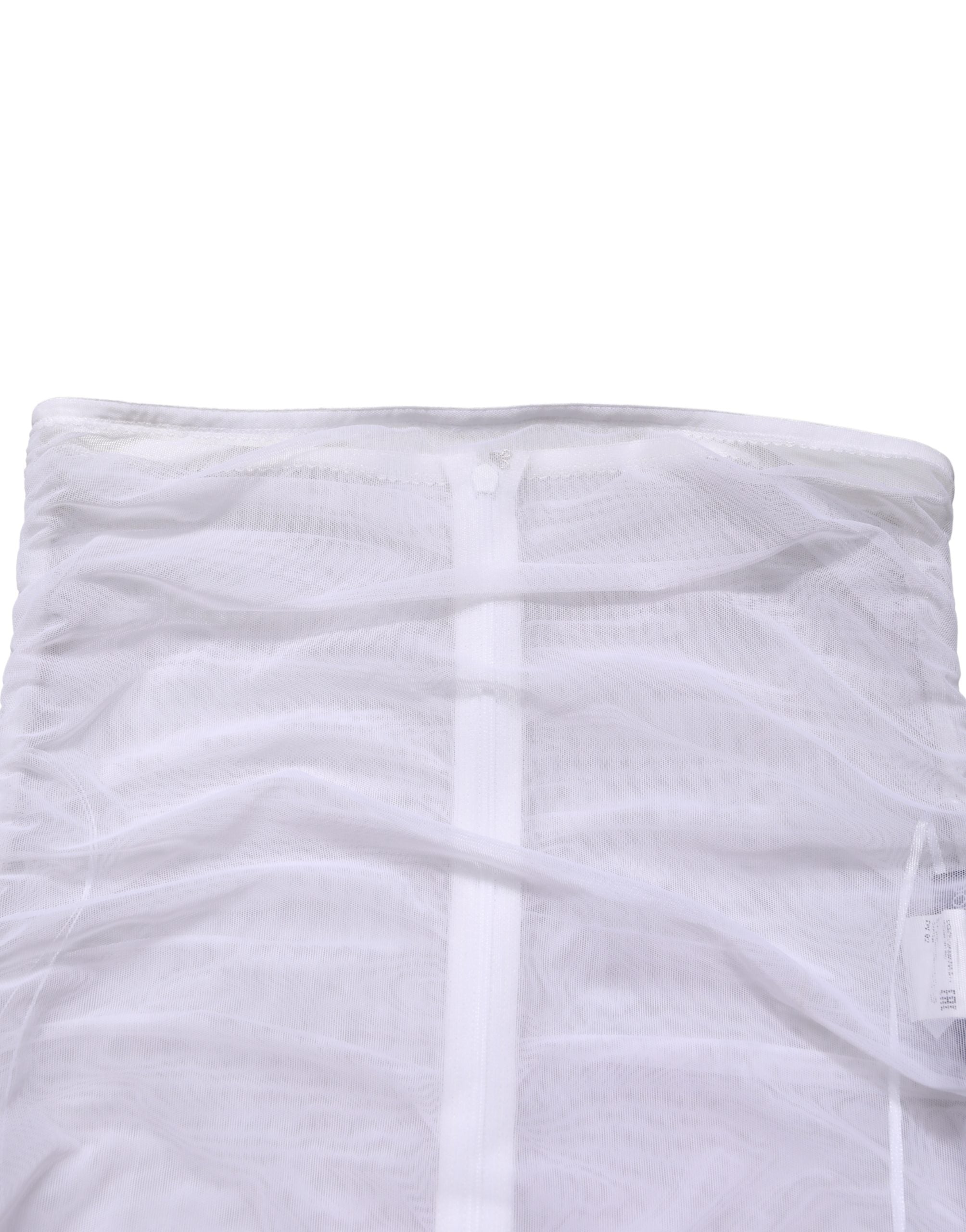 White Sheer Nylon Stretch Sheath Maxi Dress - ventzia
