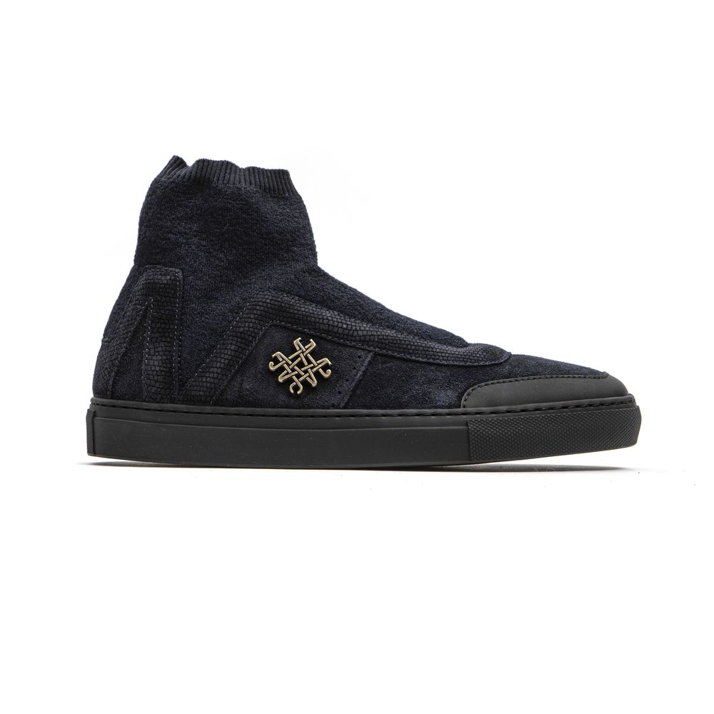 Blue Leather Womens Ankle Boot - ventzia