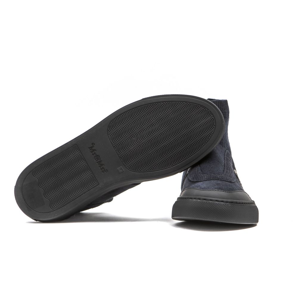 Blue Leather Womens Ankle Boot - ventzia