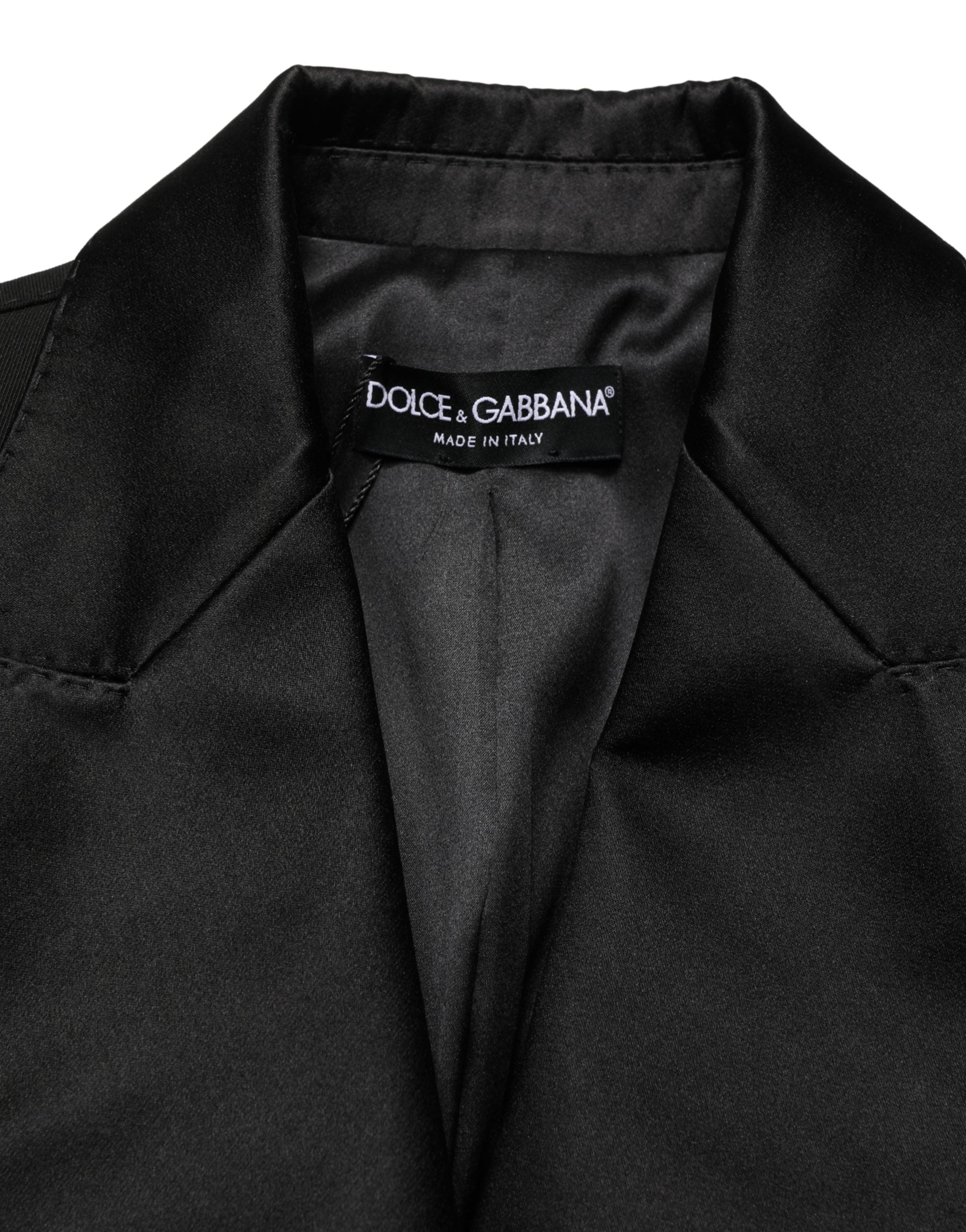 Black Wool Single Breasted Blazer Jacket - ventzia