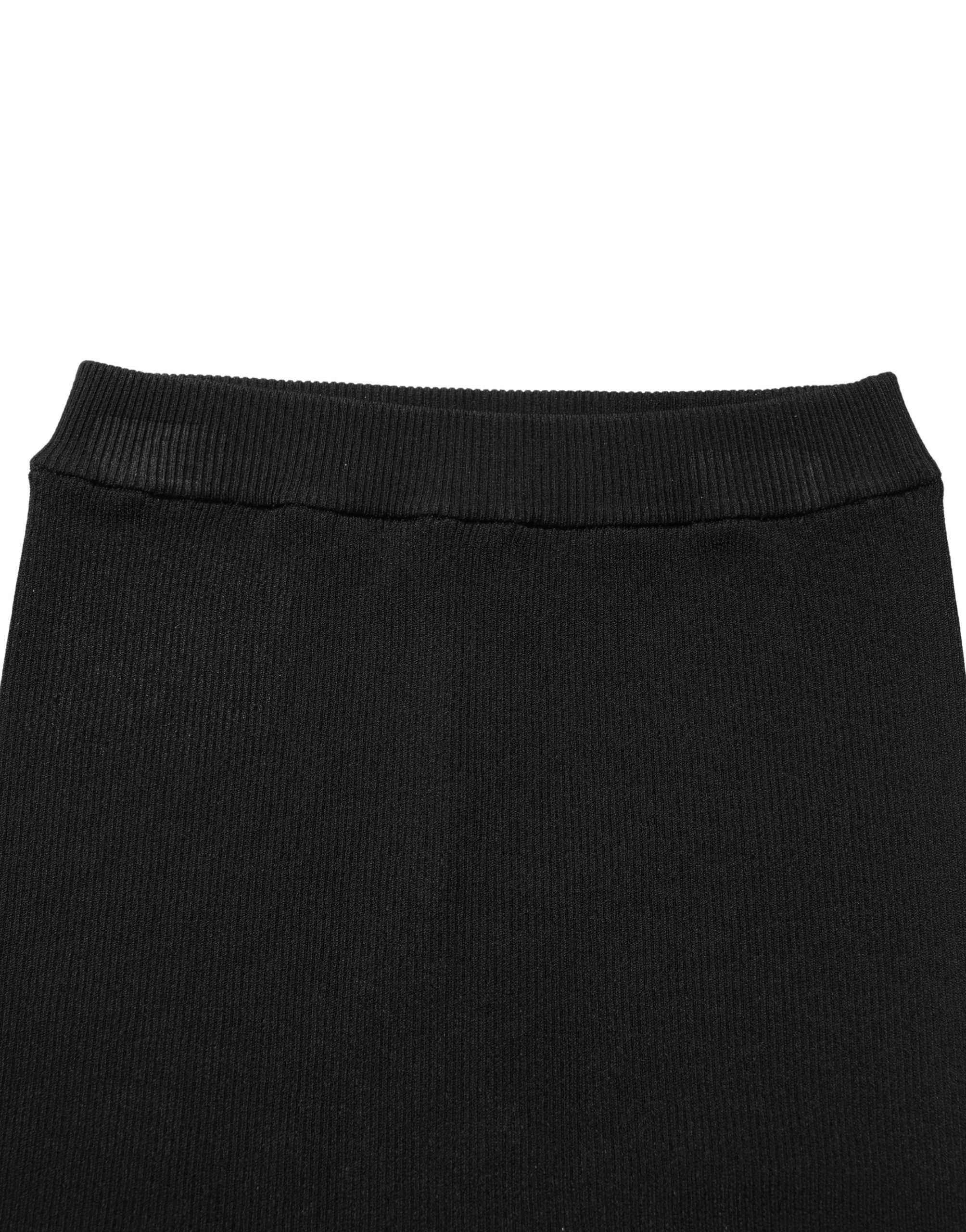 Black Viscose High Waisted Hot Pants Shorts - ventzia
