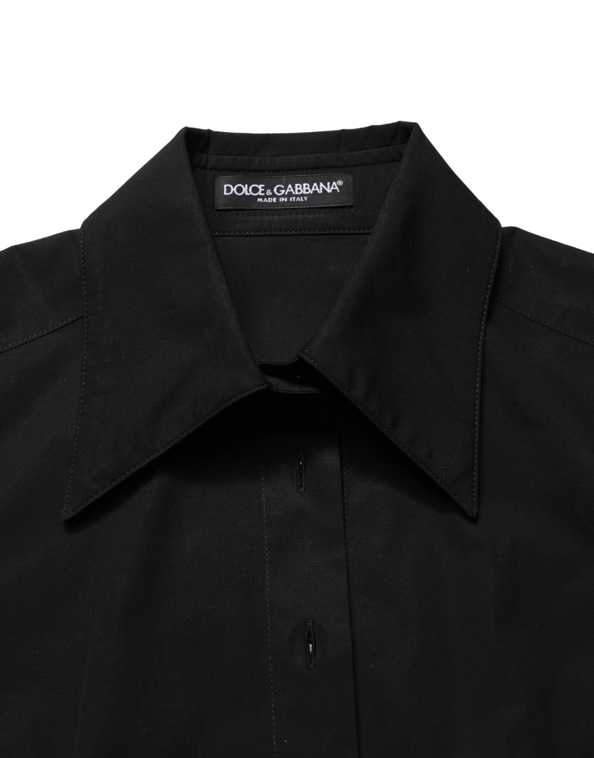 Black Cotton Sleeveless Collared Blouse Top - ventzia
