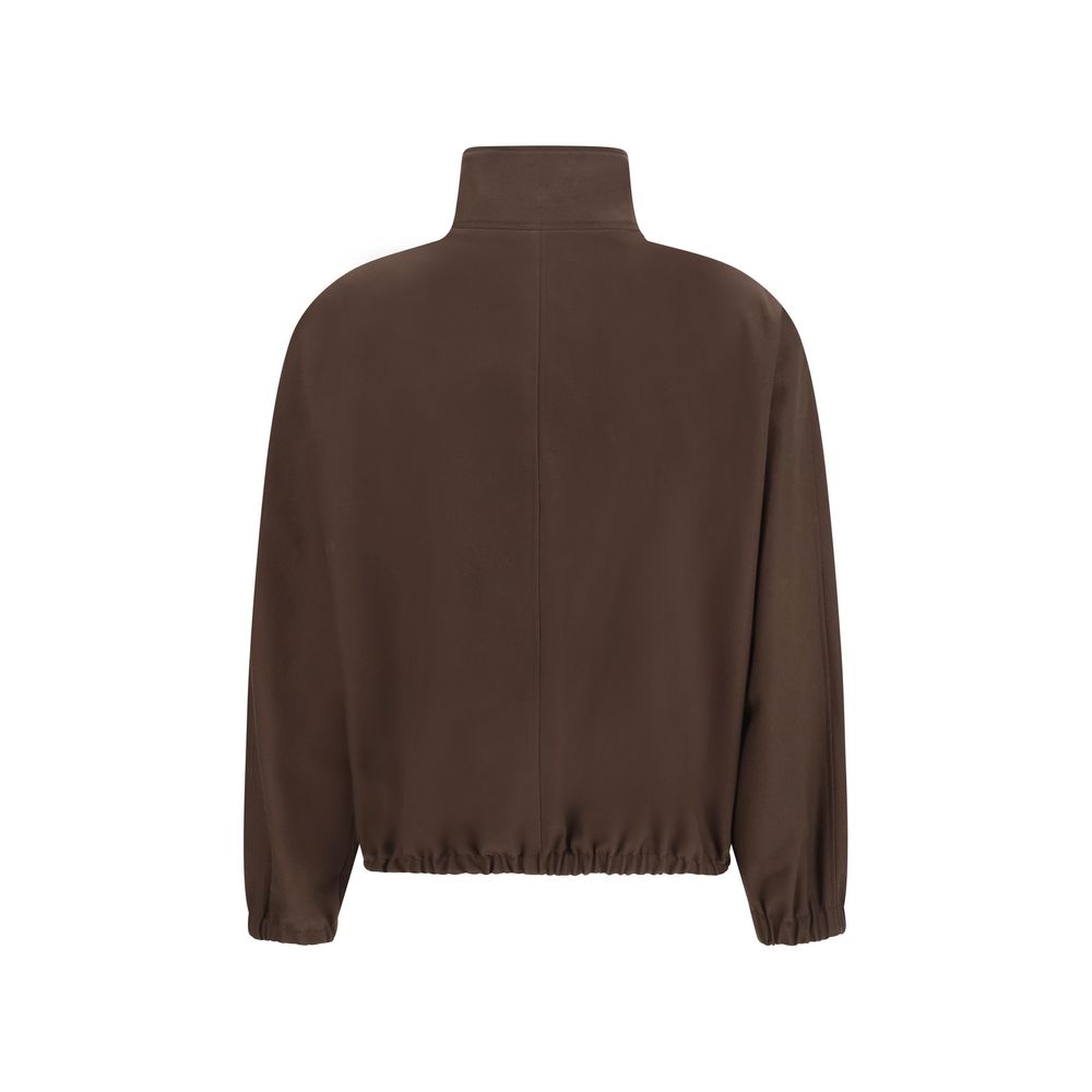 Brown Polyester Bomber - ventzia