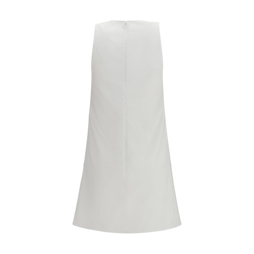 White Cotton Casual Dress - ventzia