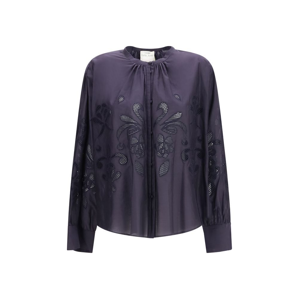 Blue Cotton Pattern Shirt