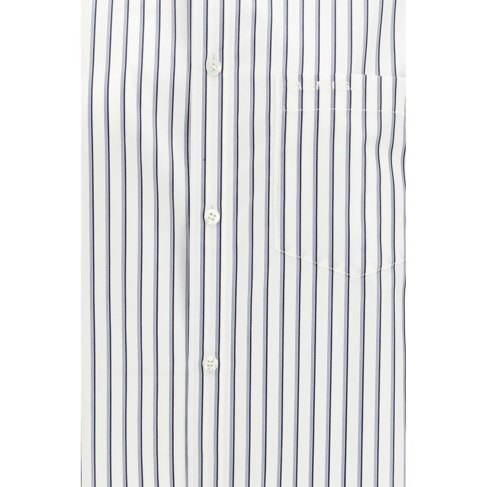 White Cotton Shortsleeve Shirt - ventzia