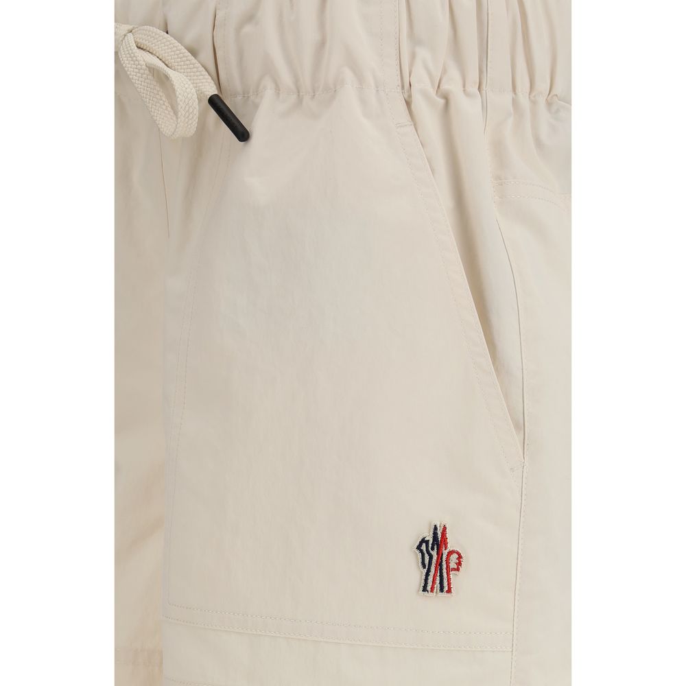 Beige Polyester Bermuda Shorts