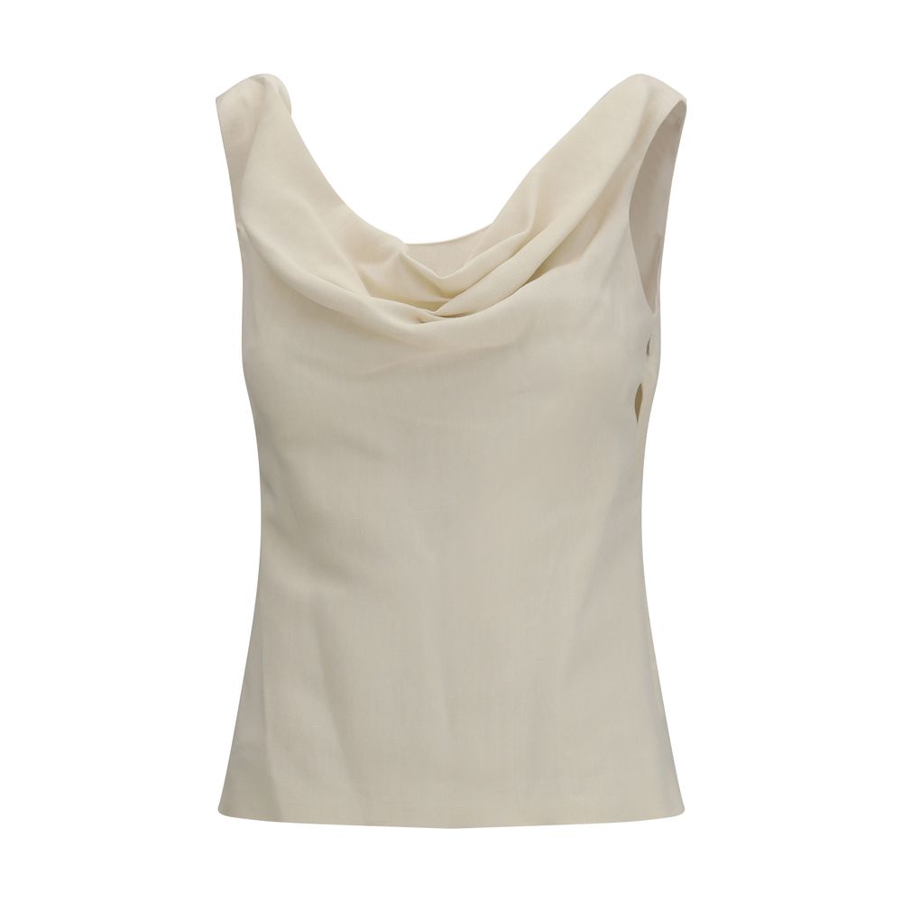 Beige Viscose Blouse - ventzia