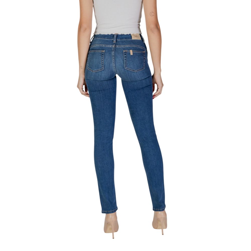 Blue Cotton Skinny Jeans - ventzia