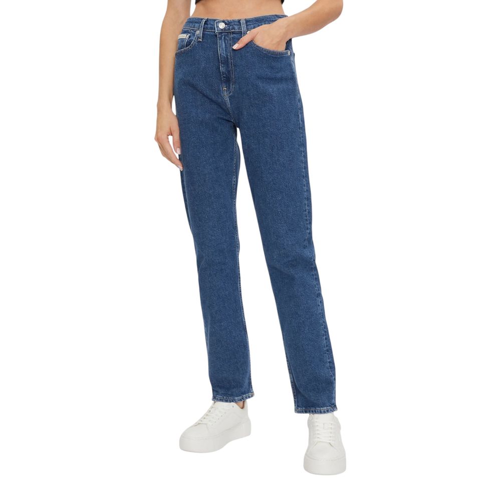 Blue Cotton Skinny Jeans - ventzia