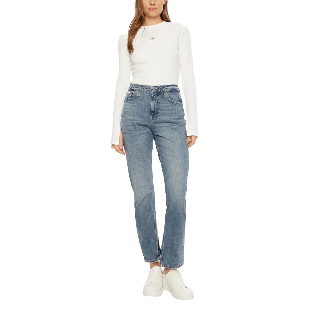 Blue Cotton Skinny Jeans - ventzia