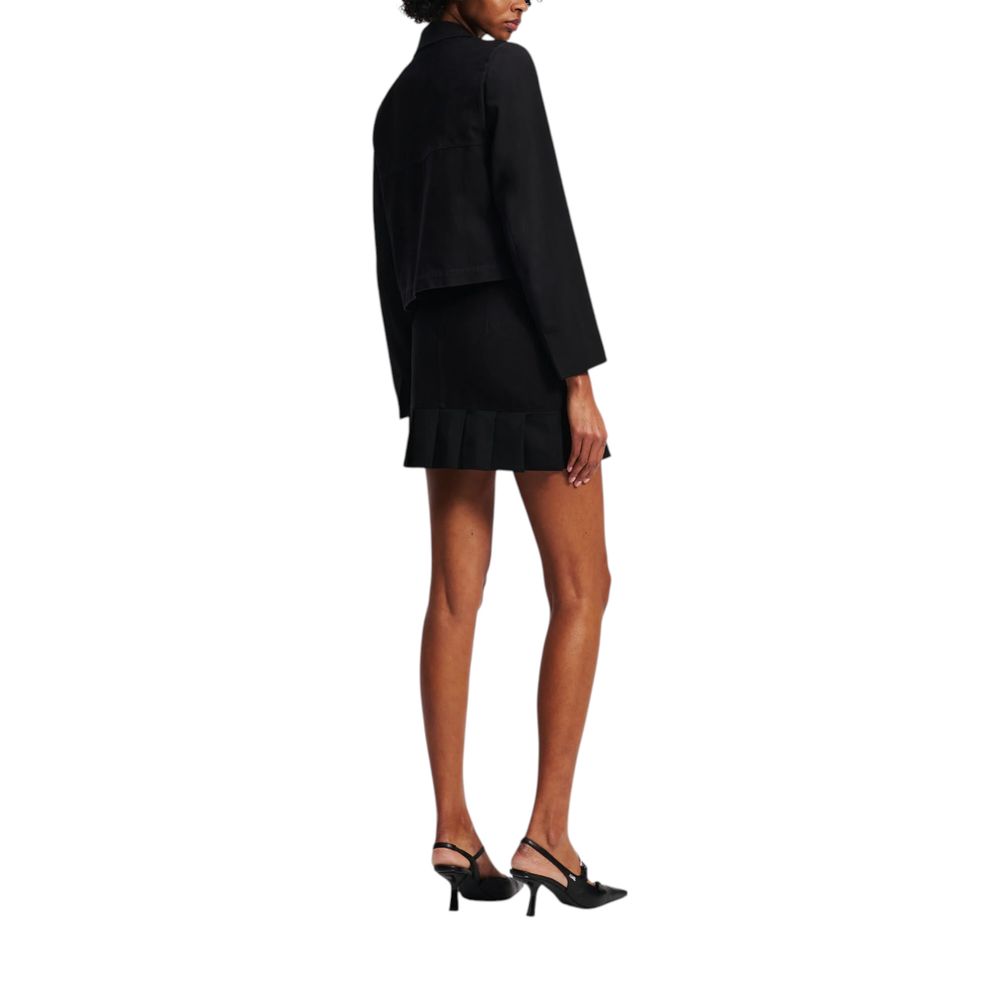 Black Cotton Mini Skirt - ventzia