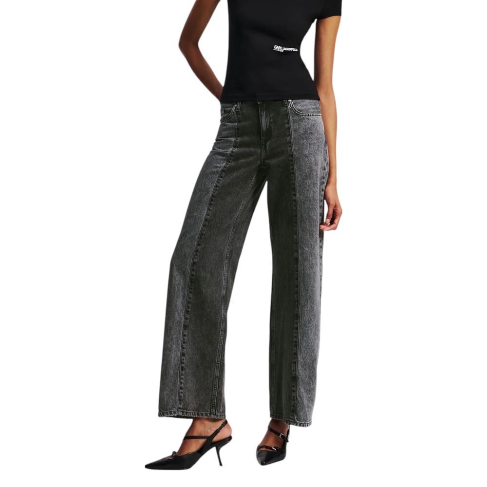 Black Cotton Relaxed Fit Jeans - ventzia