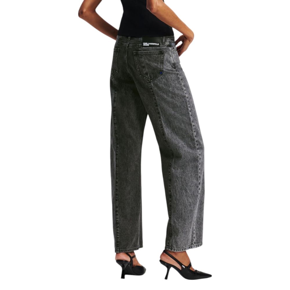 Black Cotton Relaxed Fit Jeans - ventzia