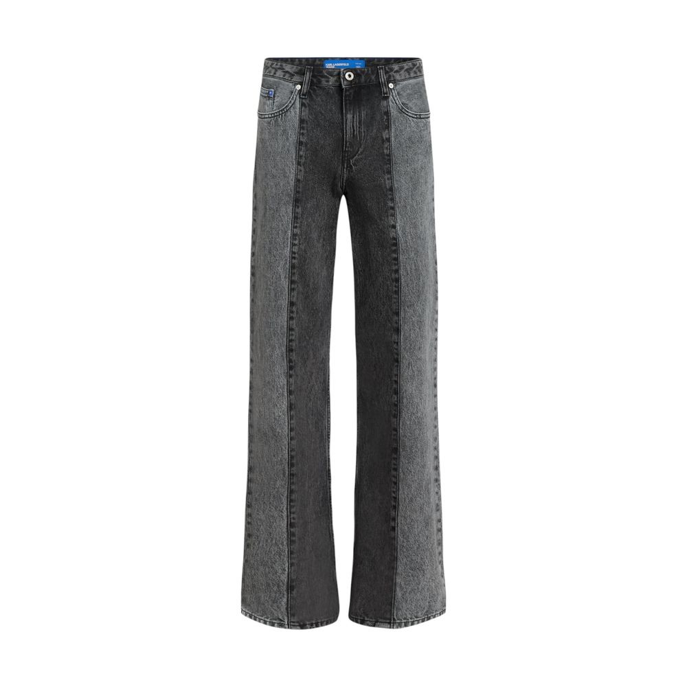 Black Cotton Relaxed Fit Jeans - ventzia