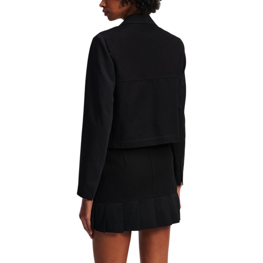 Black Polyester Blazer - ventzia