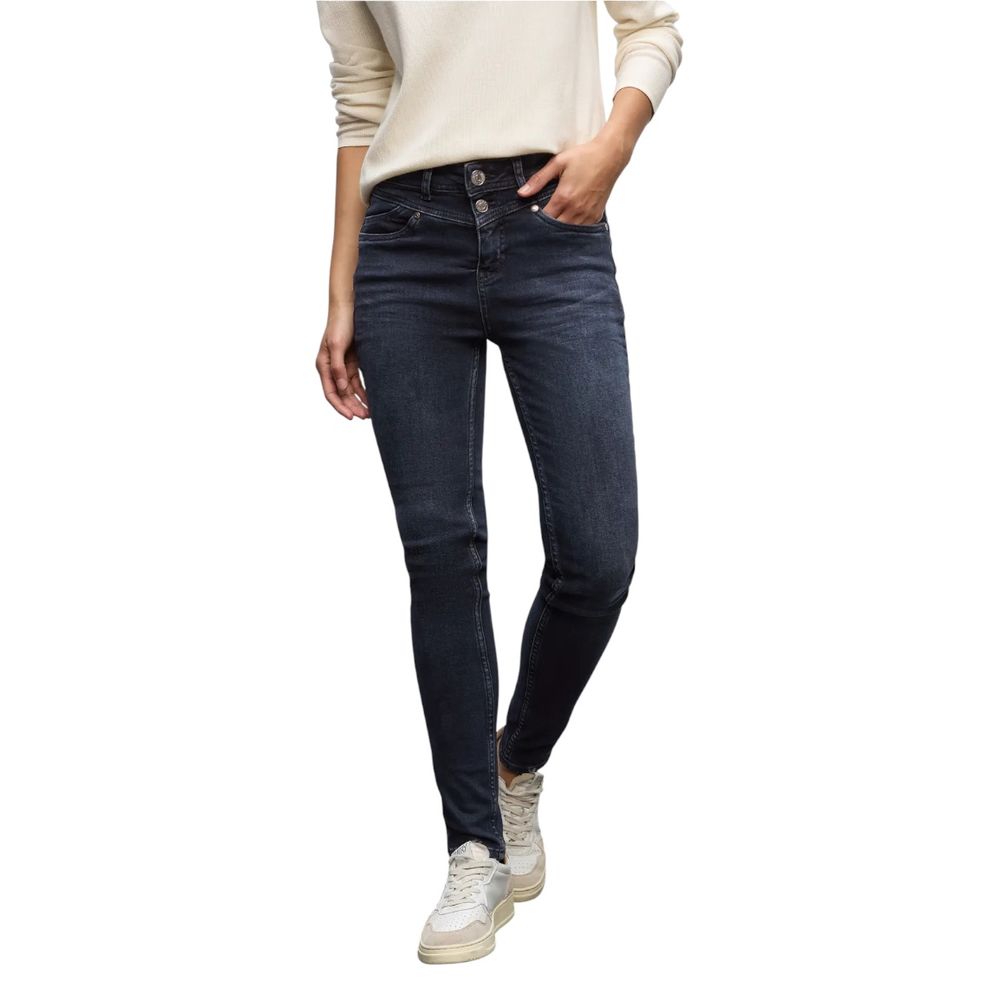 Blue Cotton Skinny Jeans - ventzia