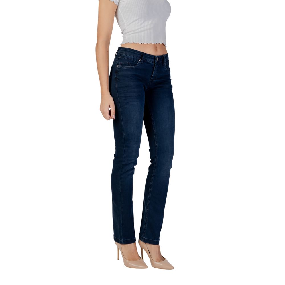 Blue Cotton Skinny Jeans - ventzia