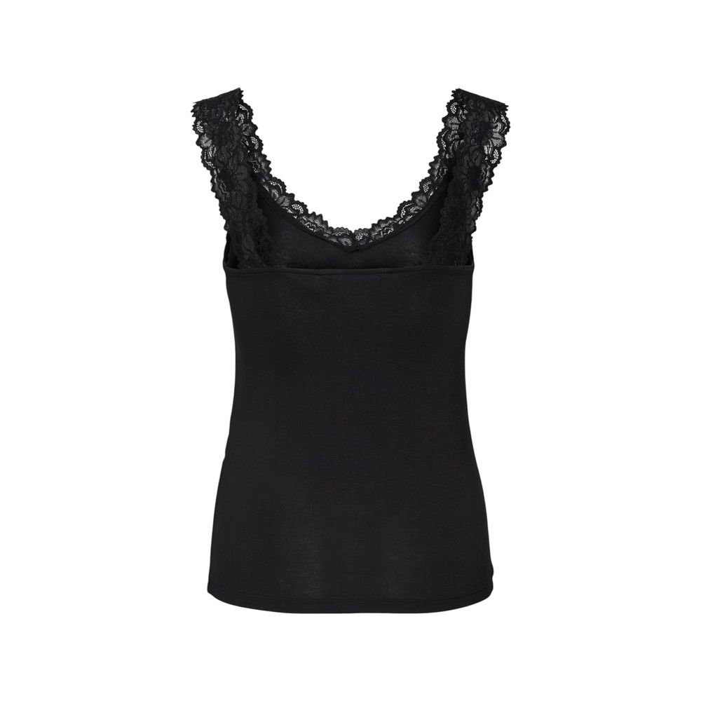 Black Viscose Tank Tops - ventzia