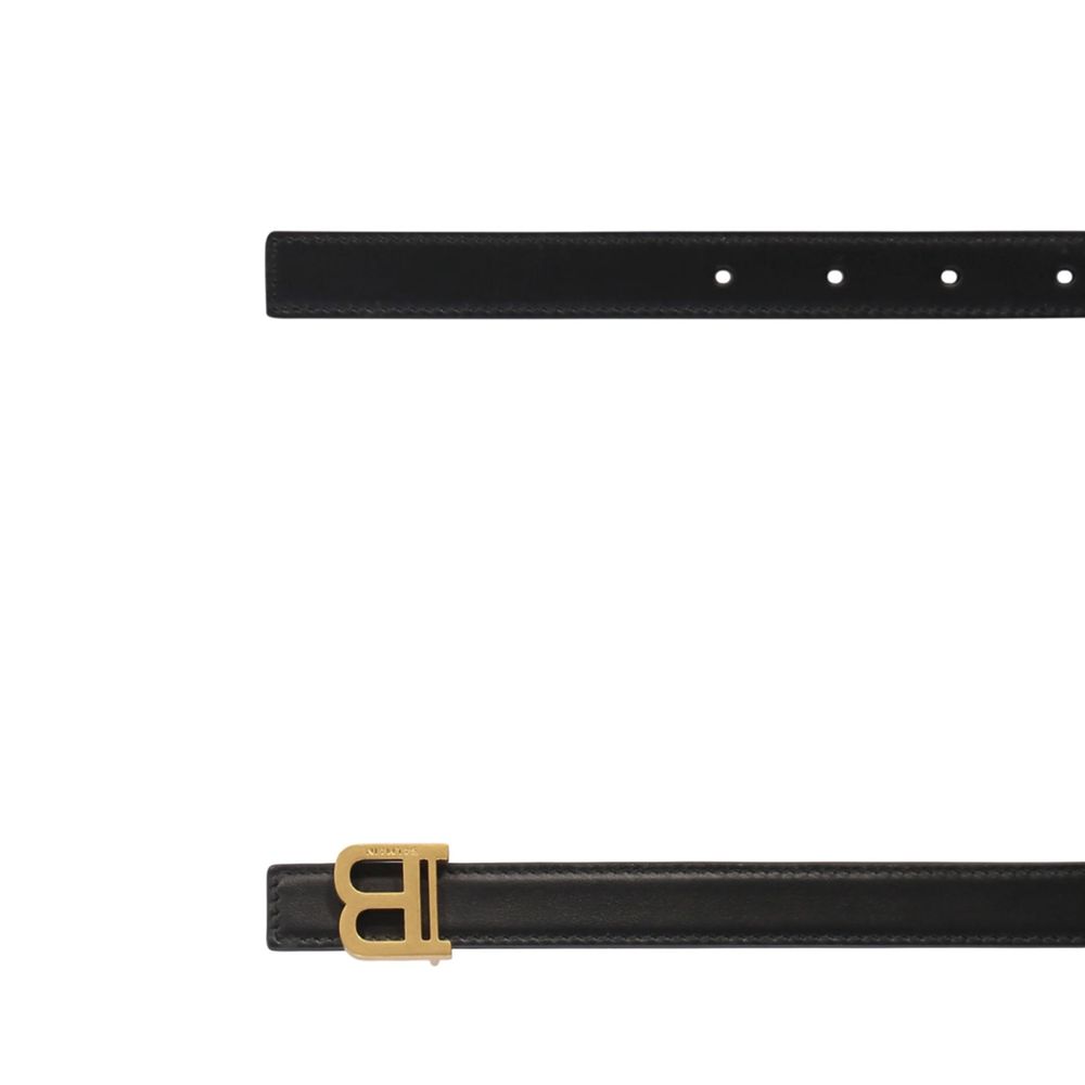 Black Leather Regular Belt - ventzia