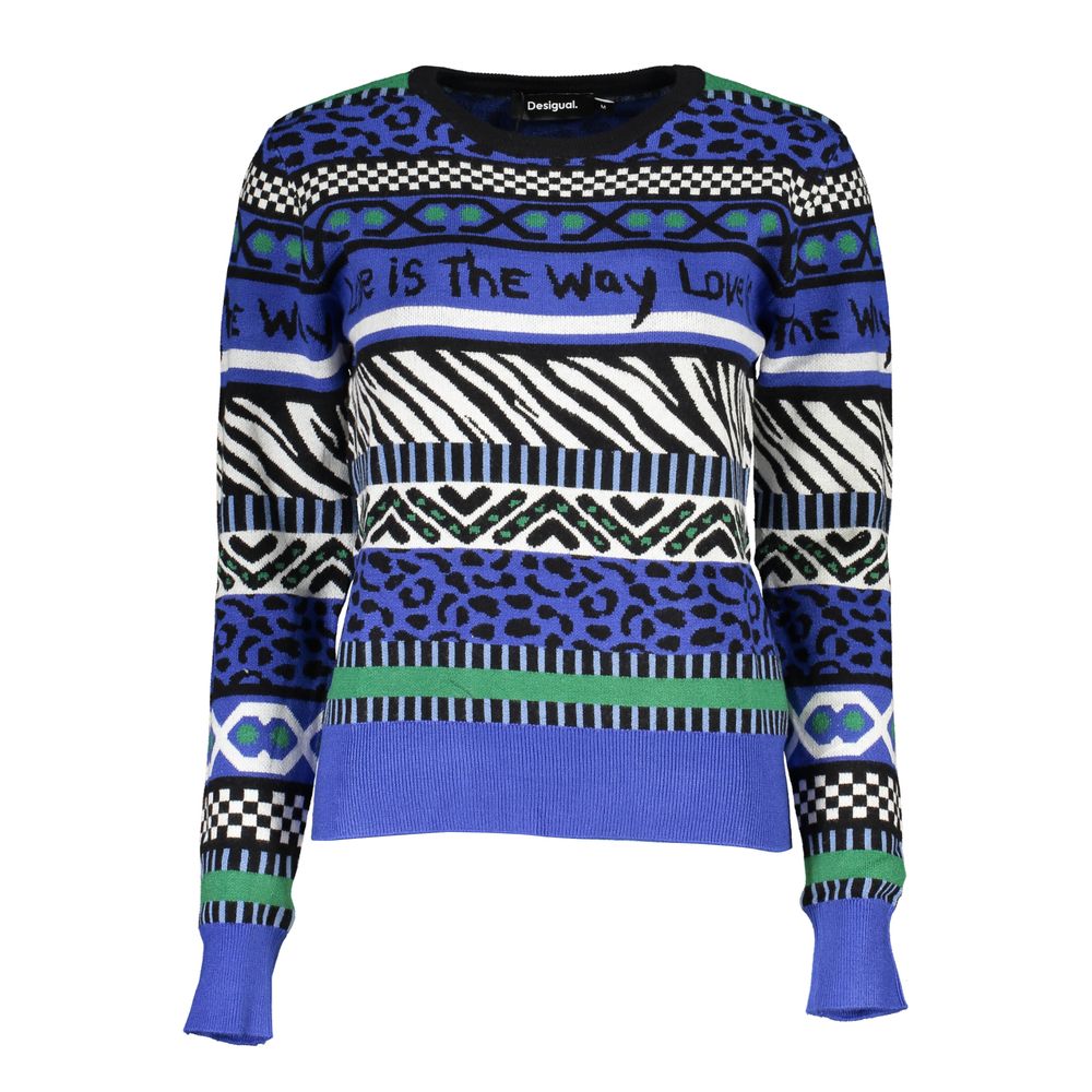 Blue Viscose Women Sweater - ventzia