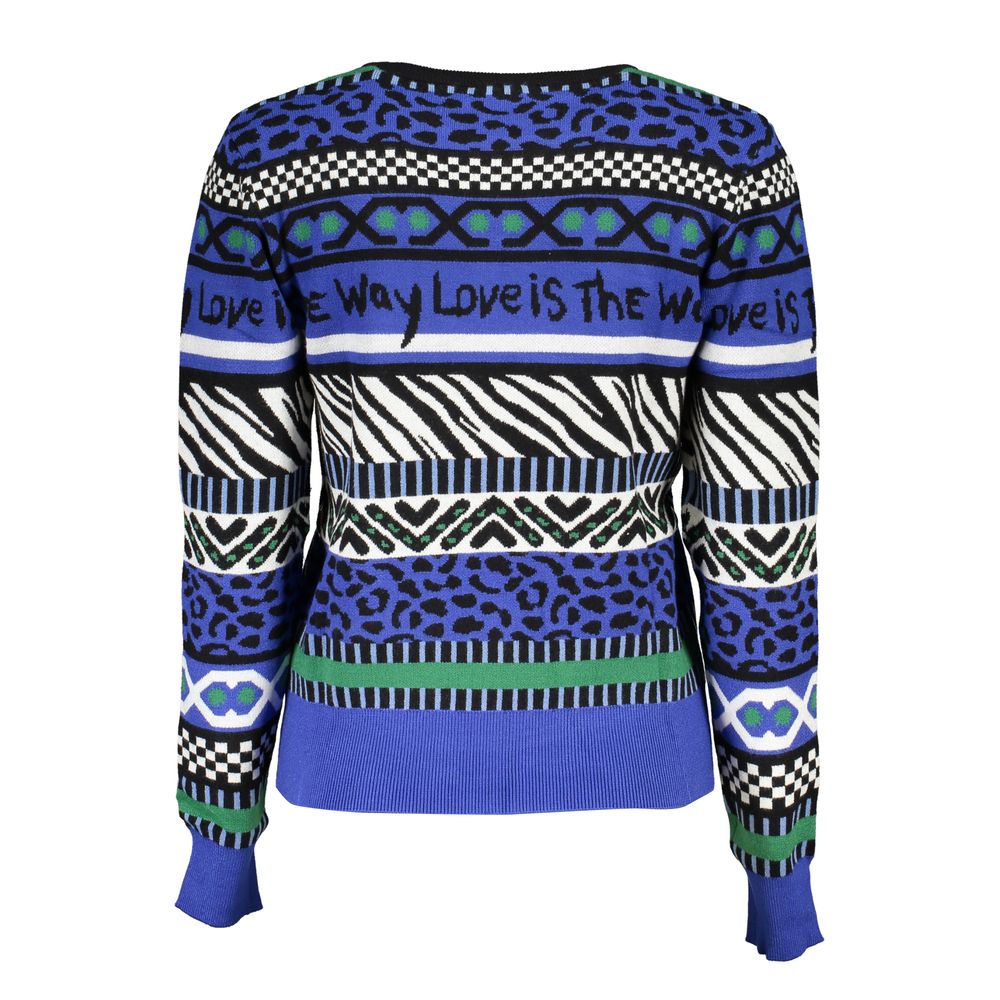 Blue Viscose Women Sweater - ventzia