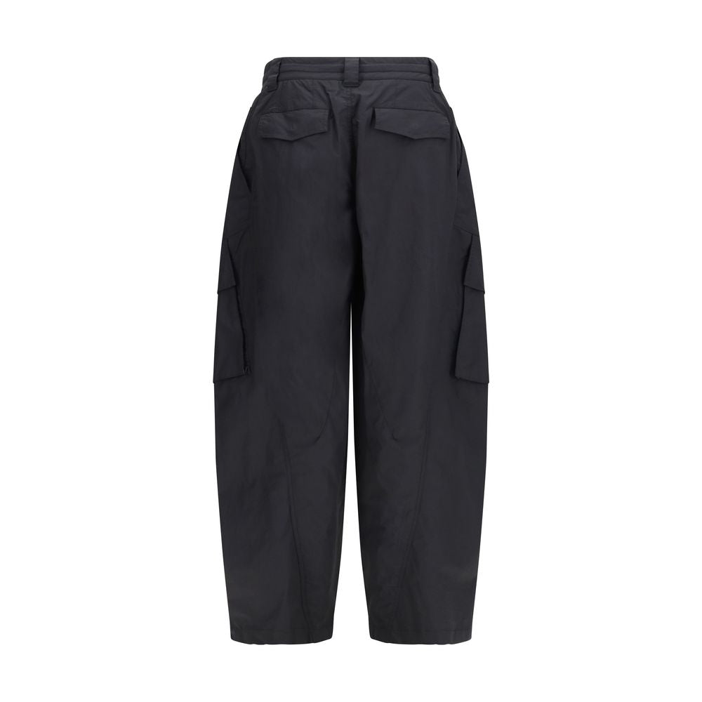 Black Cotton Cargo Pants - ventzia