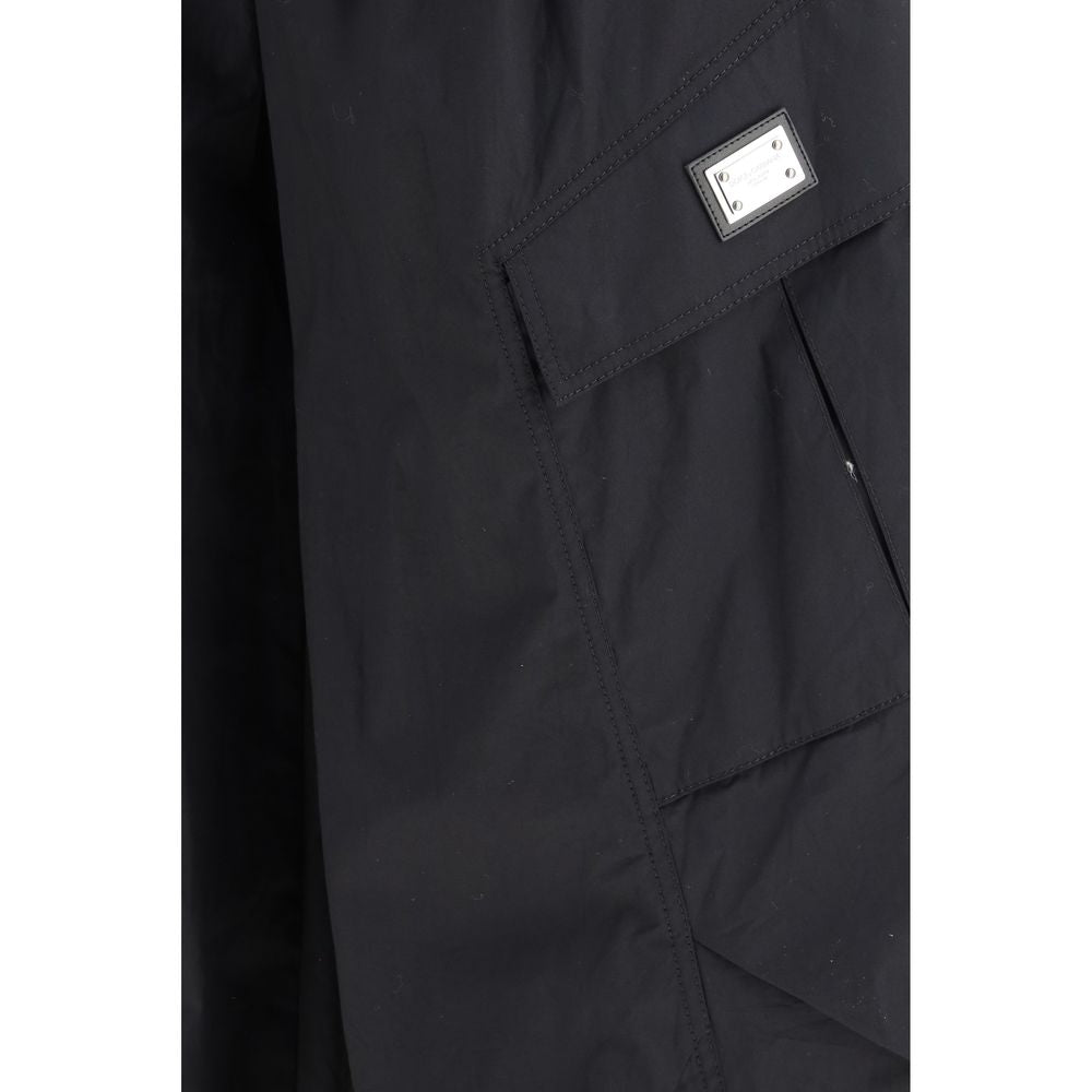 Black Cotton Cargo Pants - ventzia