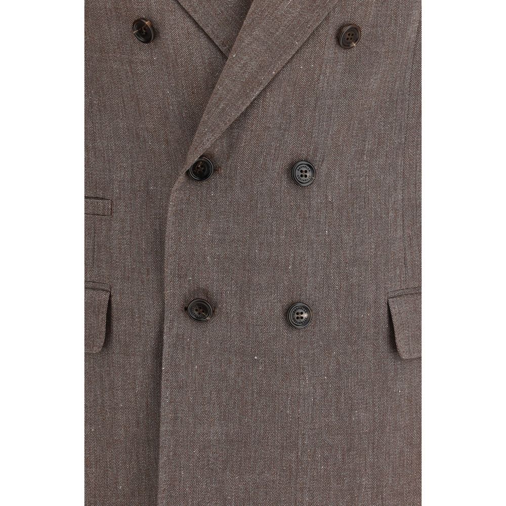 Brown Linen Blazer - ventzia