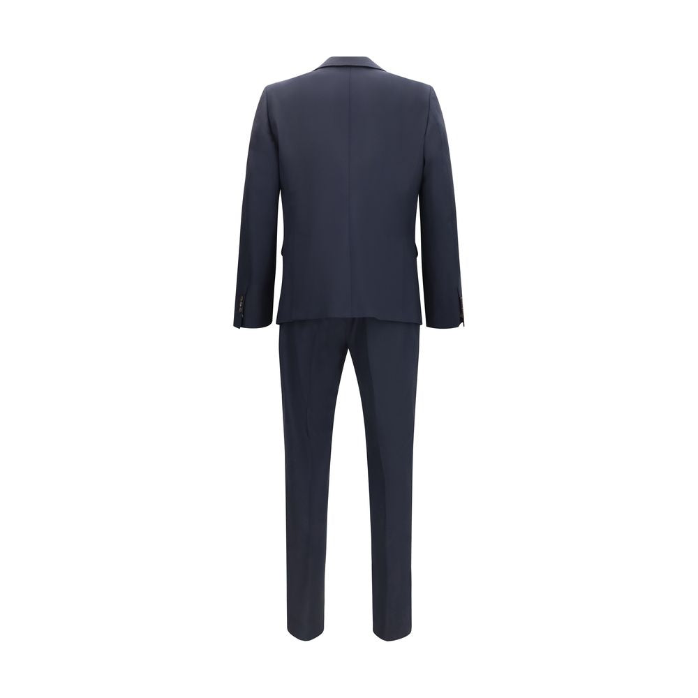 Blue Fleece Wool Two-Piece Suit - ventzia