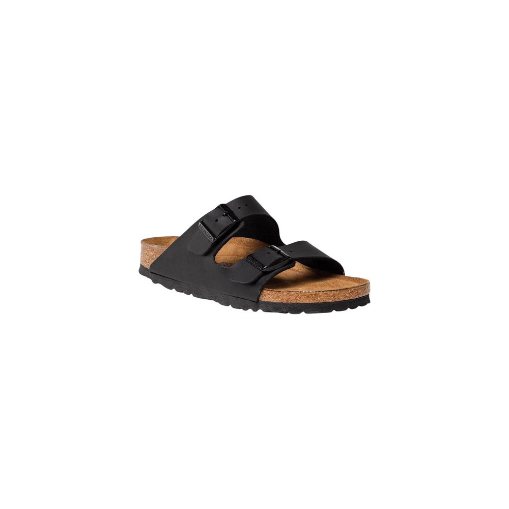 Black Synthetic Flat Sandals - ventzia