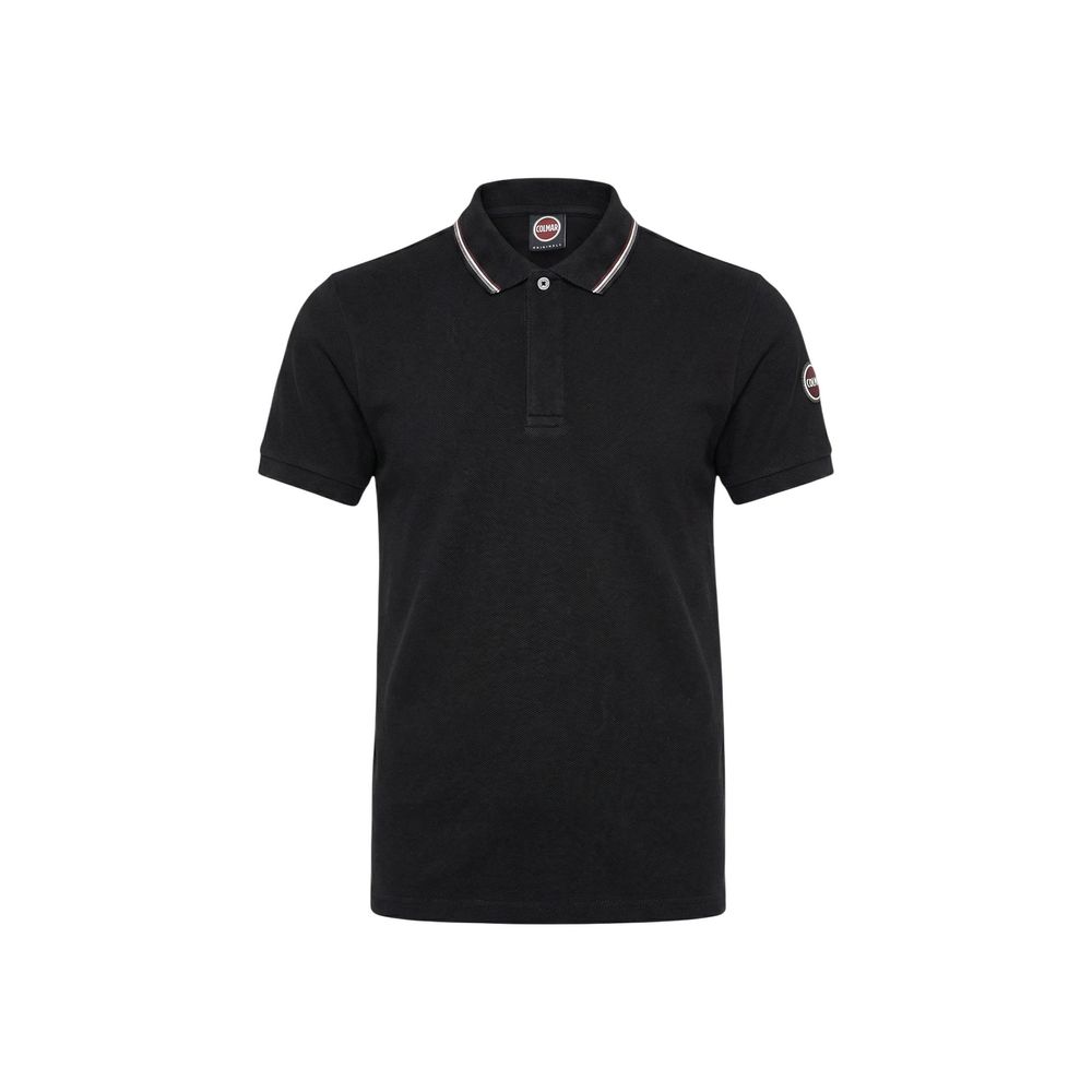Black Cotton Polo Shirt - ventzia