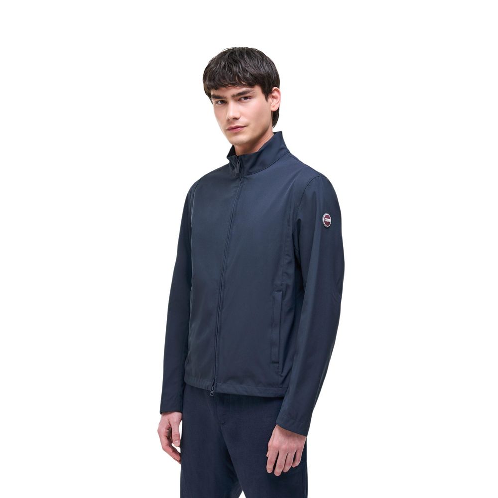 Blue Polyester Full-Length Jacket - ventzia
