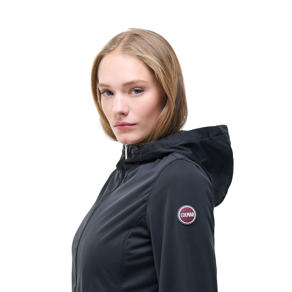 Black Polyester Shell Jacket - ventzia