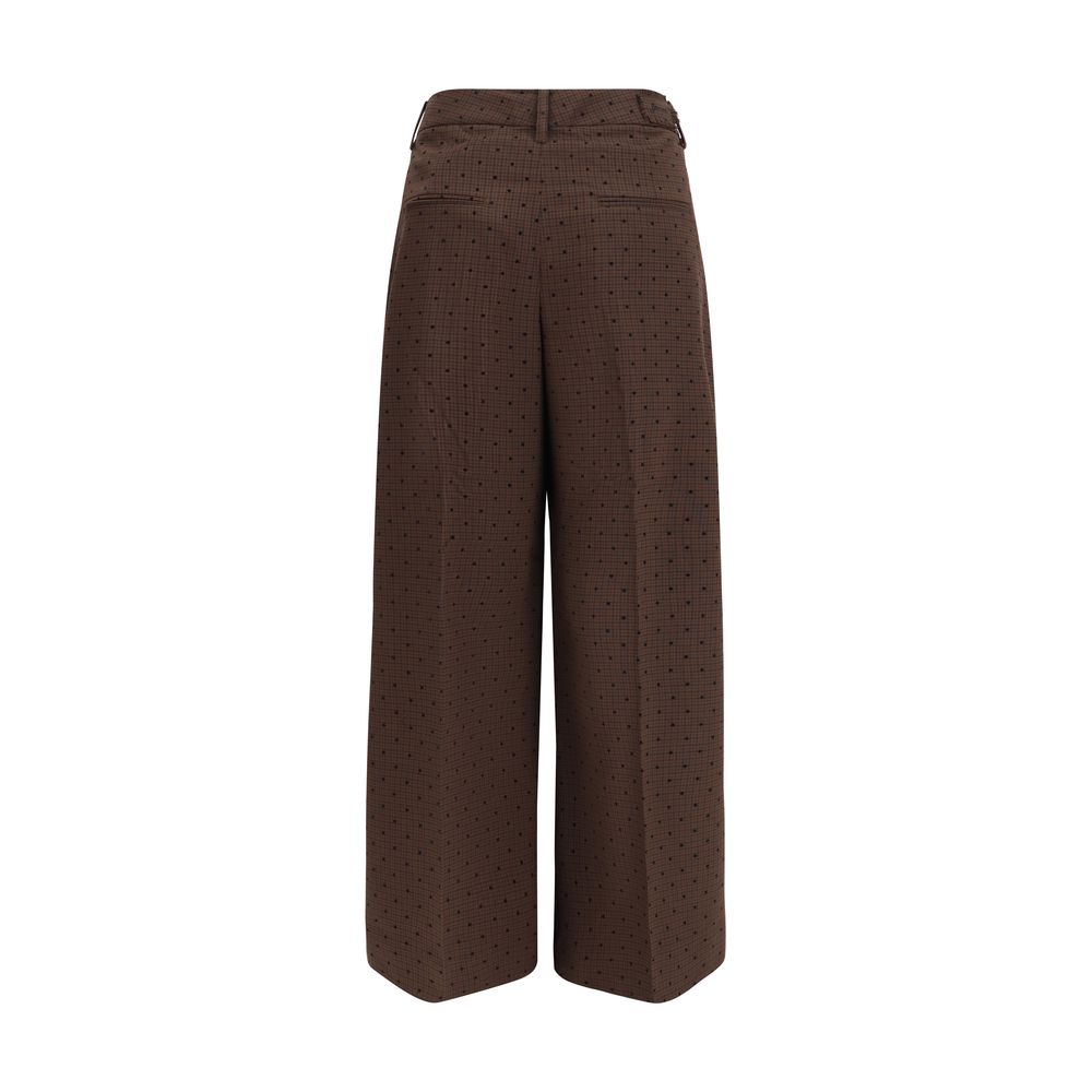 Brown Elastane Casual Pants - ventzia
