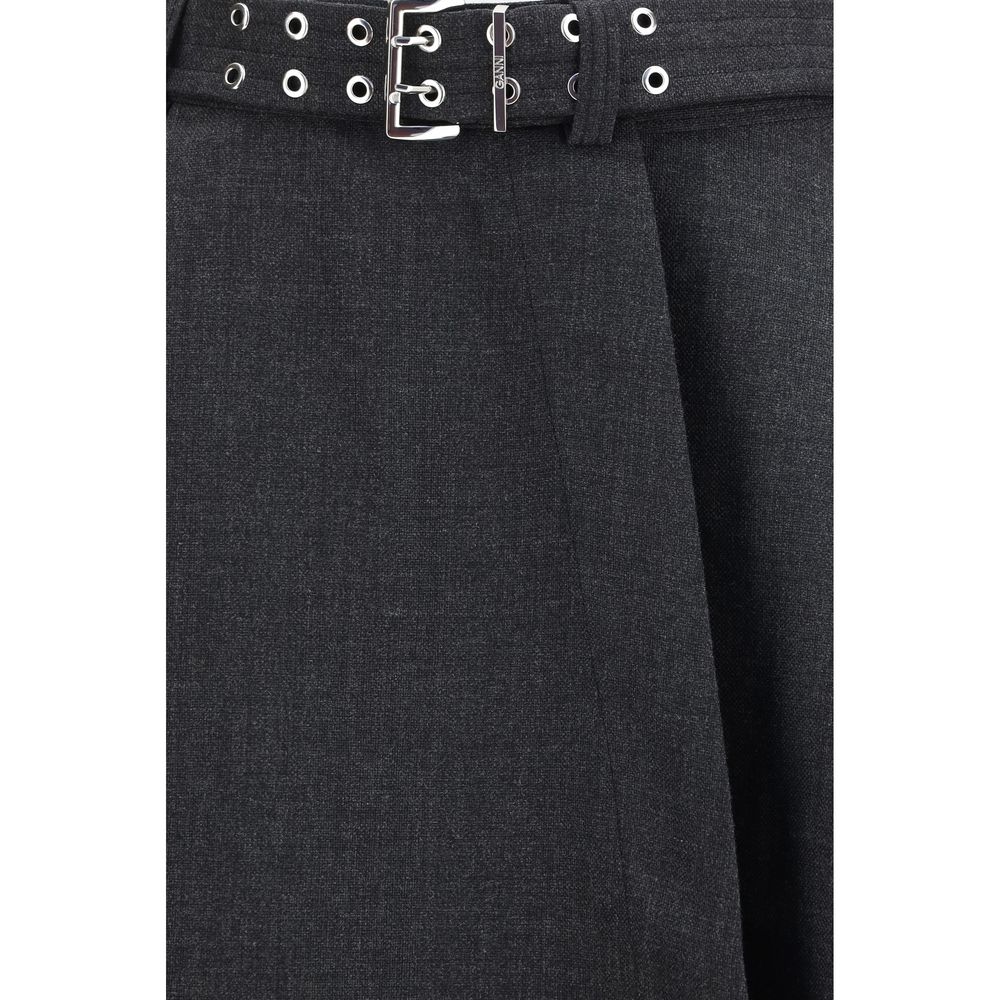 Gray Recycled Polyester Long Skirt - ventzia
