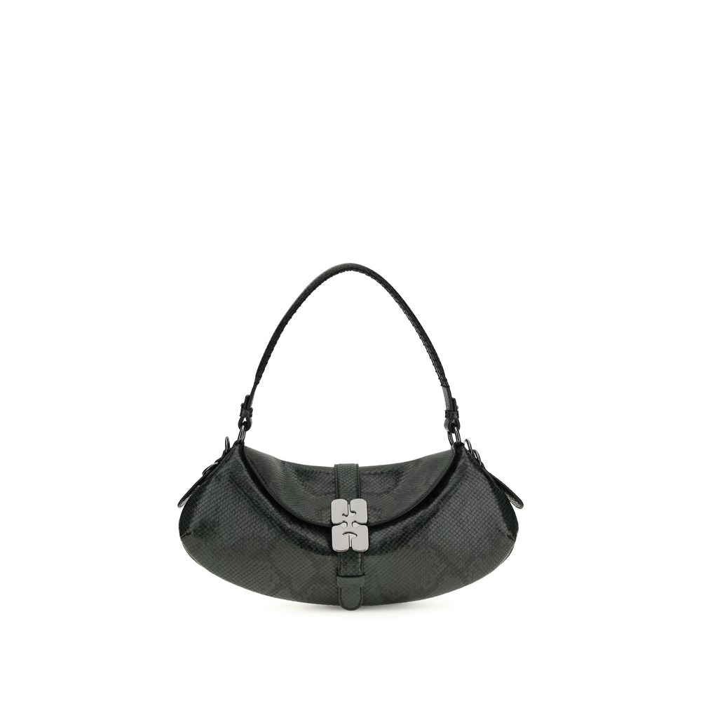 Blue Recycled Leather Shoulder Bag - ventzia