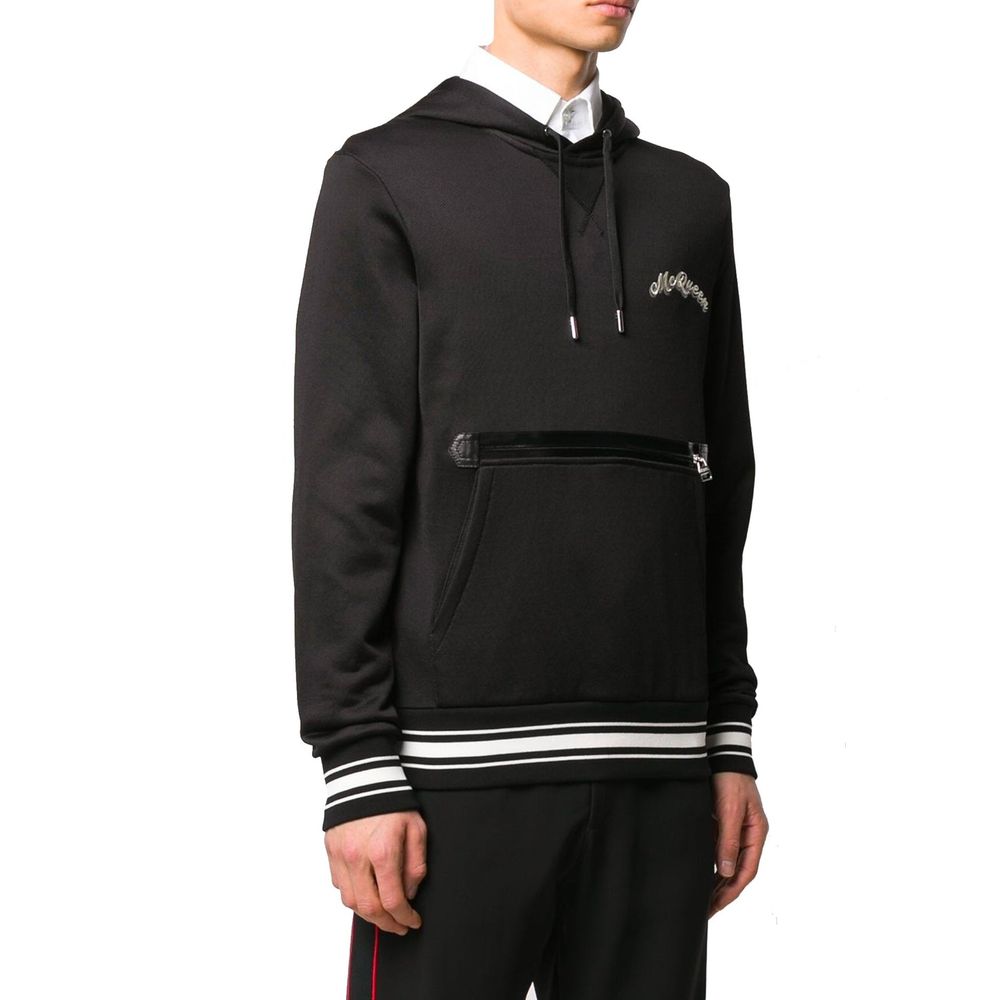 Black Cotton Sweatshirt - ventzia