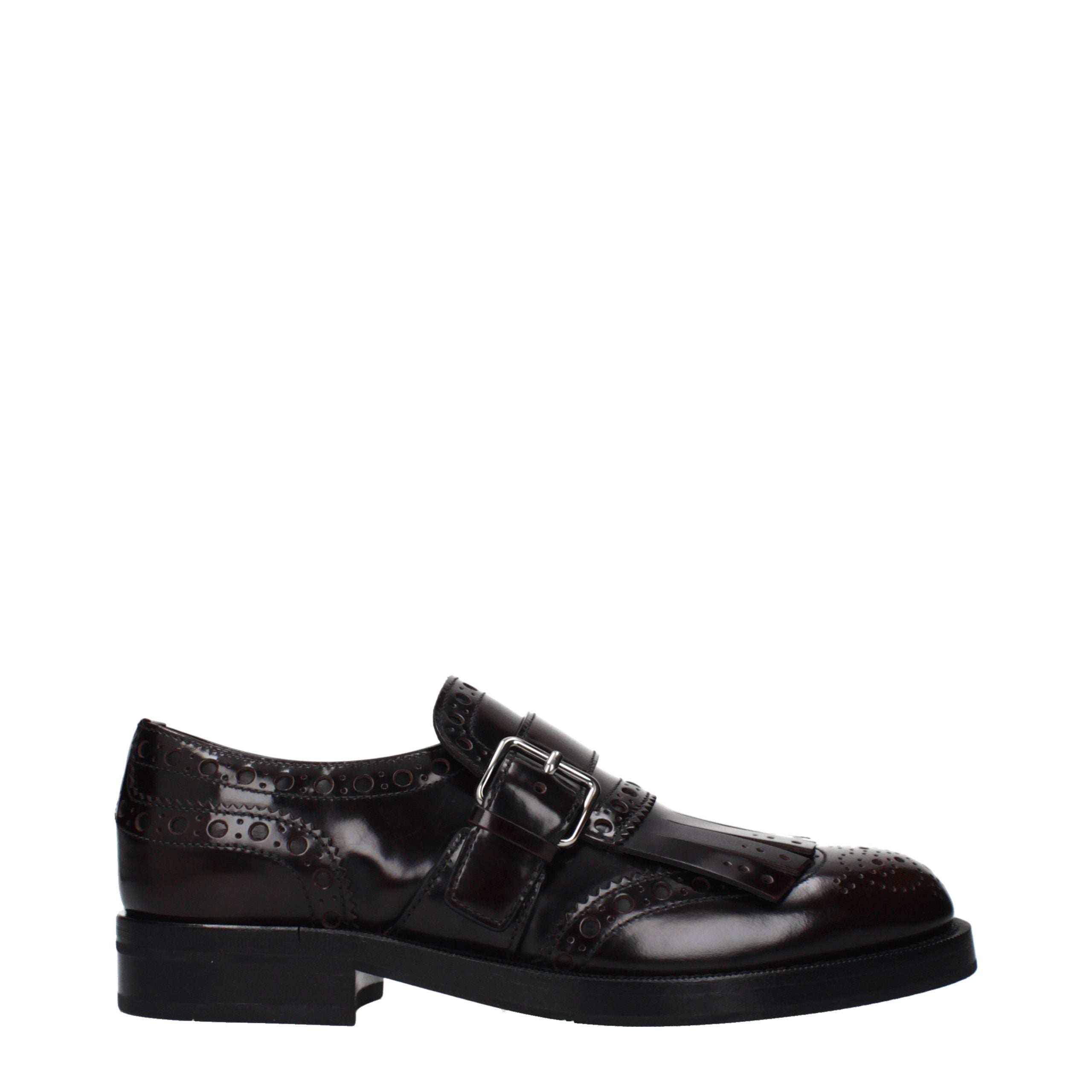Red Leather Slip-On Loafers