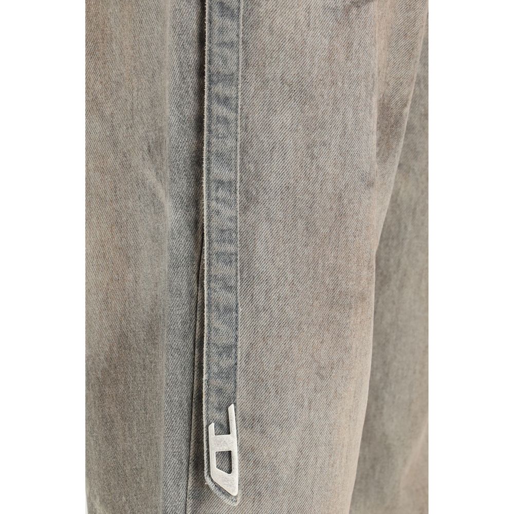 Gray Cotton Slim Fit Jeans - ventzia