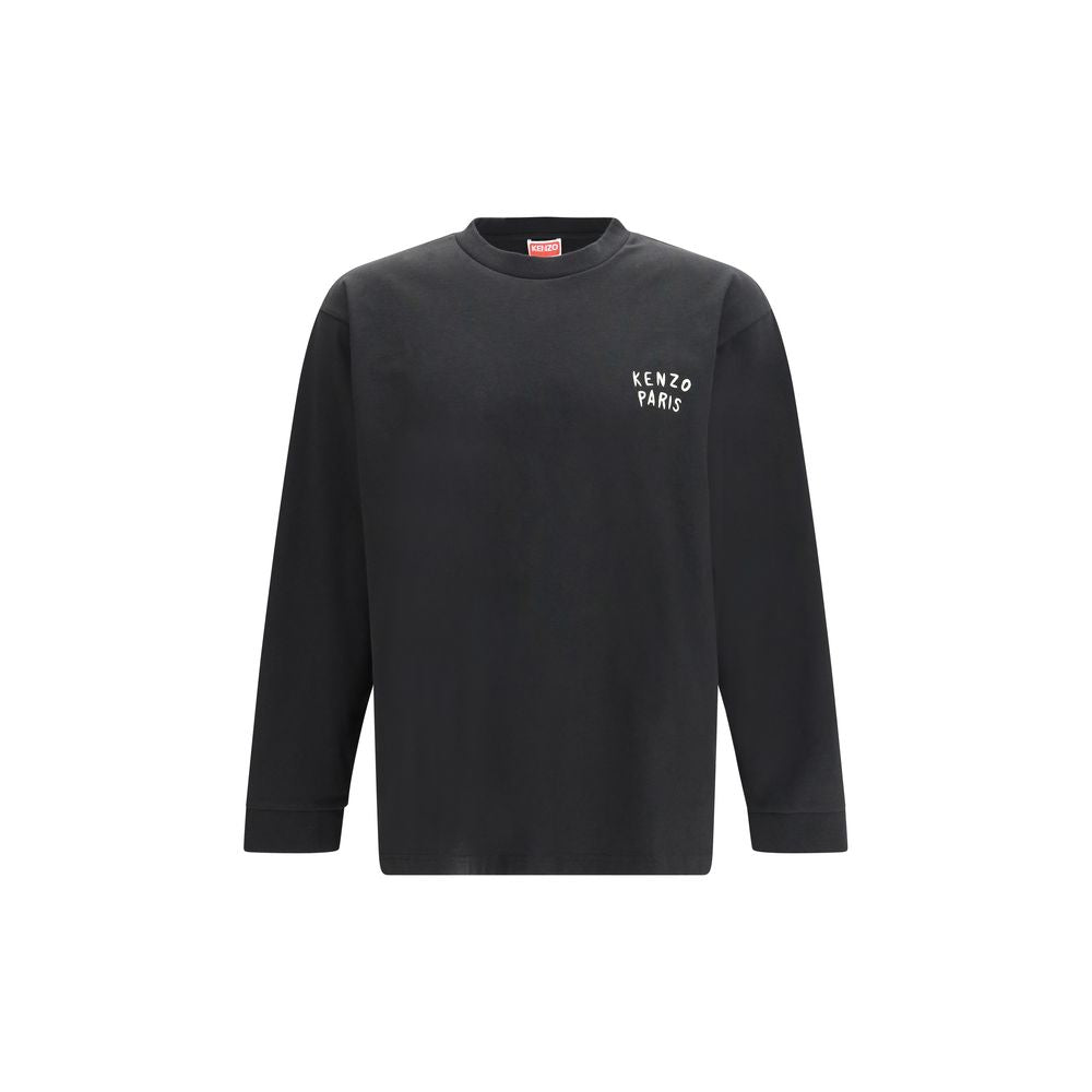 Black Cotton Long Sleeve T-Shirt - ventzia
