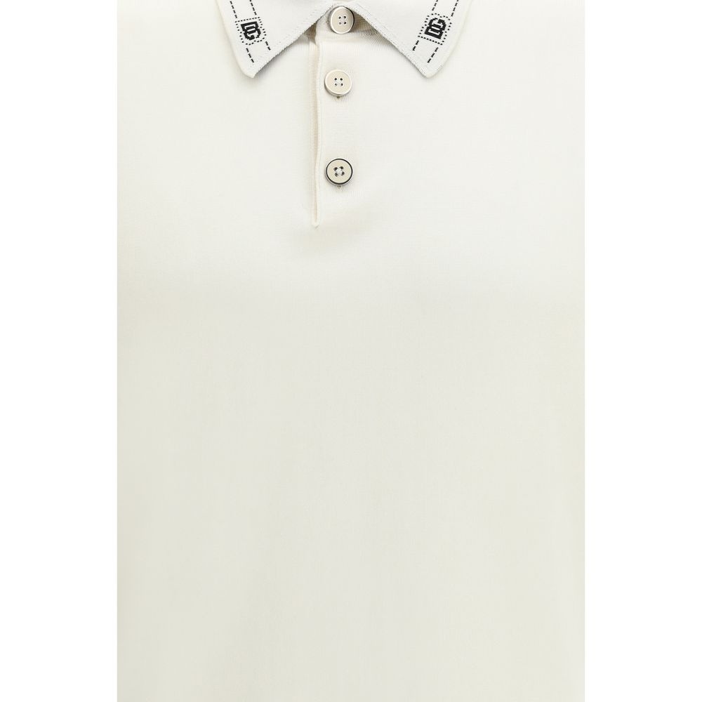Beige Silk Polo Shirt - ventzia